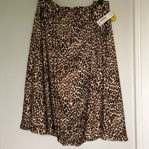 Worthington cheetah print high-waisted skirt NWT